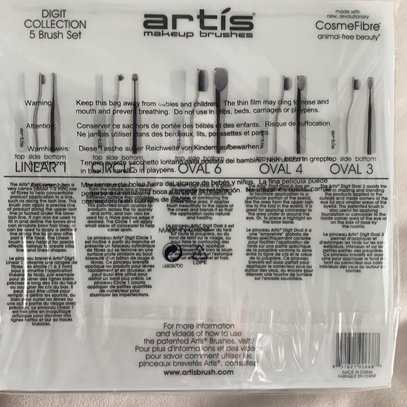 Artis Cosmetic Luxury Makeup Artist 5-Brush Set w/ Travel Case - Picture 8 of 9